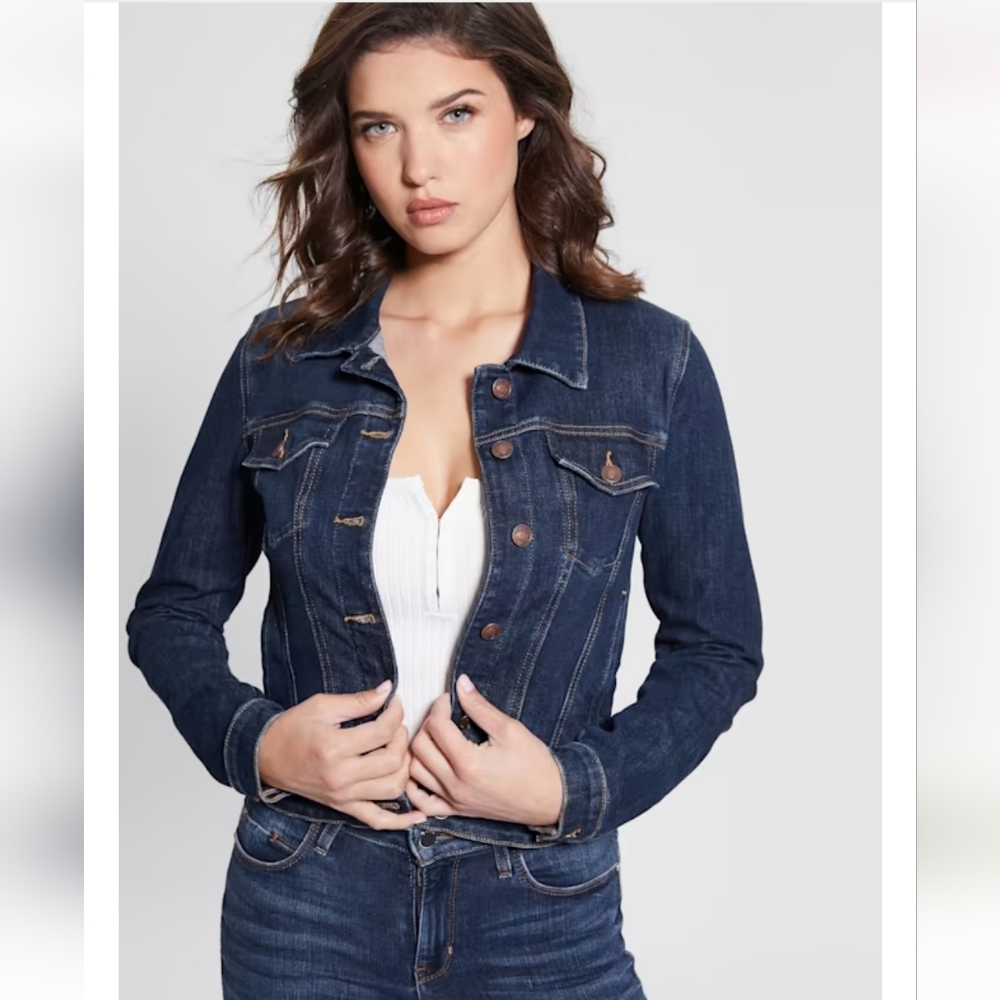 NWT Guess womans jean jacket. Size small. - Picture 1 of 9